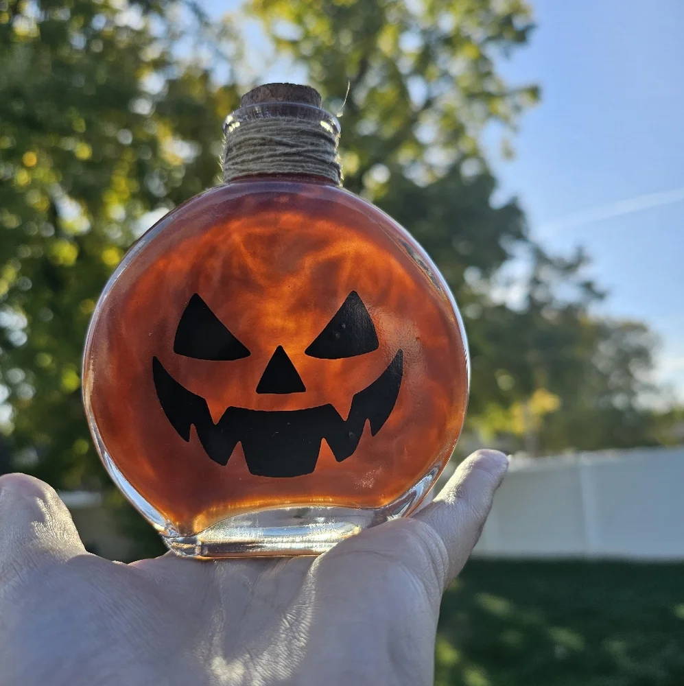 Halloween Pumpkin Face Potion Bottle